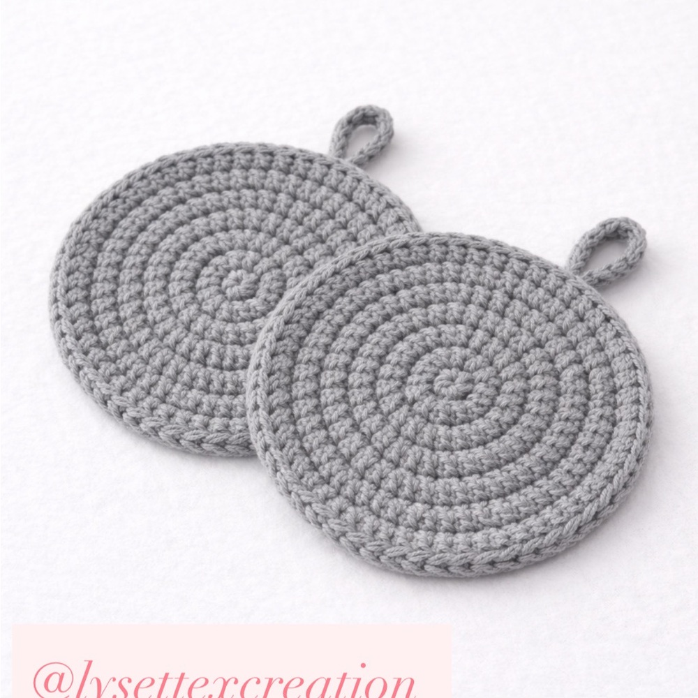 Gray Crochet Coasters
